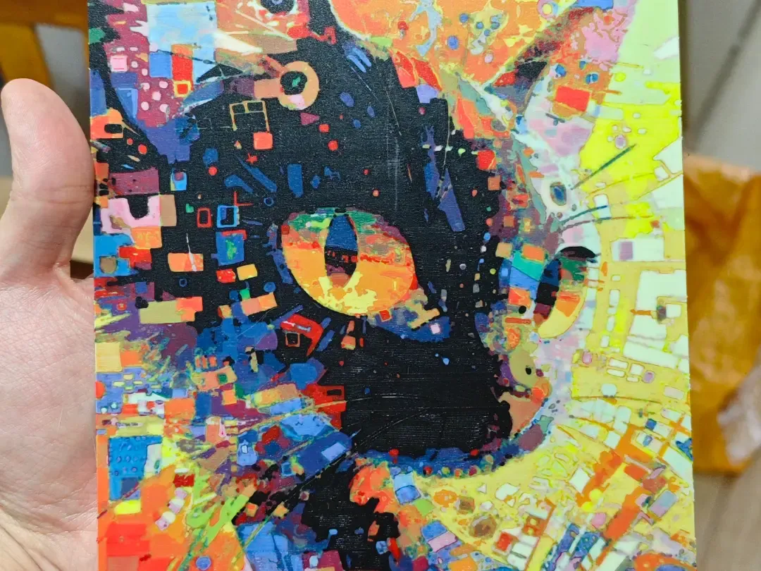 彩色猫咪艺术打印